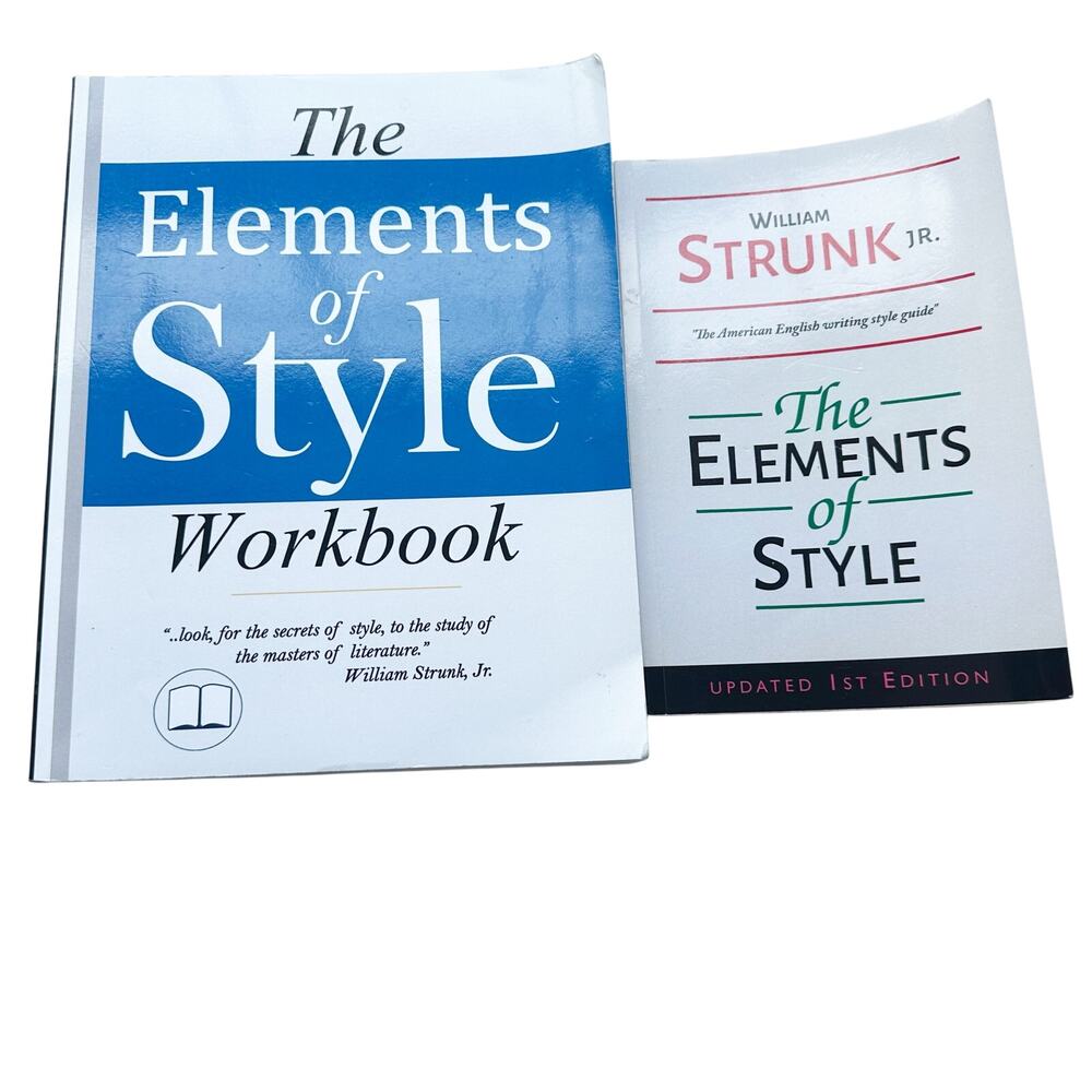 Elements of Style Text & Workbook William Strunk Jr.  Set of 2 Writing Guides
